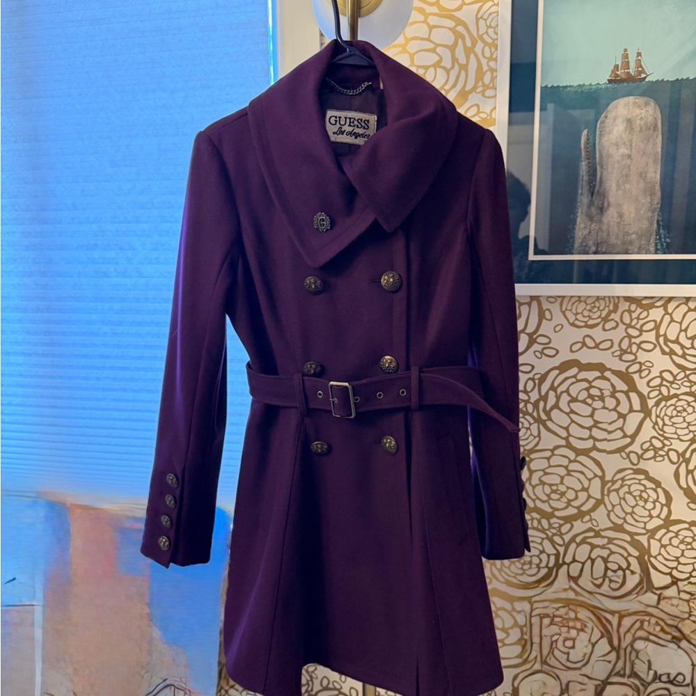 GUESS Women's Deep Purple Trench Coat